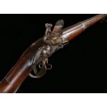 French early 19th century flint lock musket, 41 inch barrel, unsigned lock, issued to Swiss Army