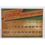 Wakefield Castrol Motor Oil 'Prices from bulk' rectangular tin price chart, 48cm x 34cm