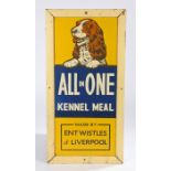 Entwistles plywood sign, All in One Kennel Meal, made by Entwistles of Liverpool, 55cm high