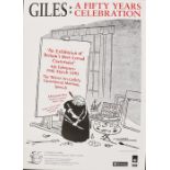 Exhibition poster "Giles: a fifty year celebration, an exhibition of Britains' best loved cartoonist