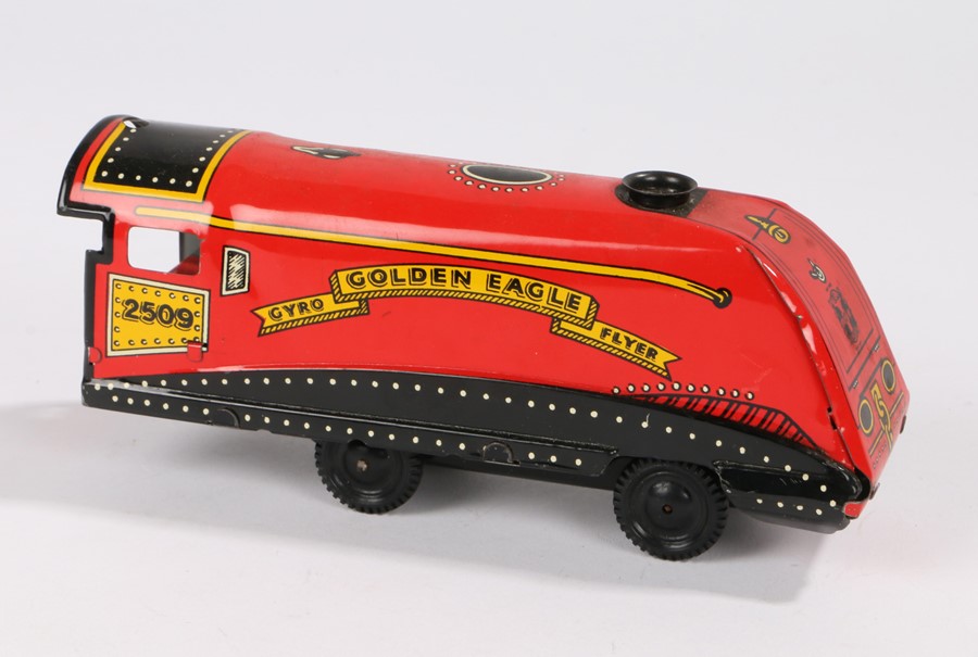 Wells Golden Eagle Tin plate toy locomotive, in red numbered 2509