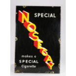Nosegay cigarettes enamel sign, the black ground with red, yellow and white lettering "Nosegay