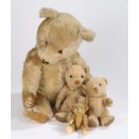 Group of four teddy bears, from 14.5cm high to 59cm high, (4)