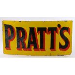 Pratt's enamel sign, with black & red lettering on a yellow background, 152cm x 76cm