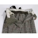 Benny Hill film prop trousers, the grey check trousers with black braces