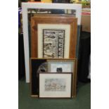 Mirrors, pictures, prints, book shop sign etc. (qty)