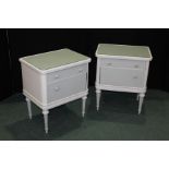 Pair of white painted bedside cabinets, (2)