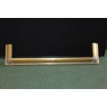 Victorian brass fender, of Gothic design, 143cm long