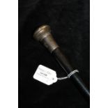 Silver capped cane, with tapering ebonised shaft