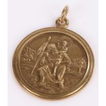 9 carat gold medallion, with St Christopher, 5.7 grams