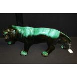 Blue mountain pottery tiger, 62cm long