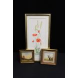 Helen Gilbert, poppies and wheat, signed watercolour, housed in a gilt glazed frame, the watercolour