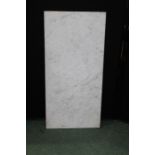Grey veined marble table top, 43cm x 92cm
