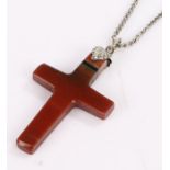 Agate pendant necklace, in the form of a cross