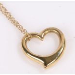 9 carat gold chain, with an attached heart pendant