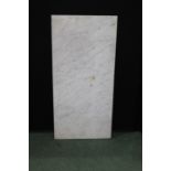 Grey veined marble table top, 43cm x 92cm