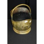 Brass coal bucket, with swing handle