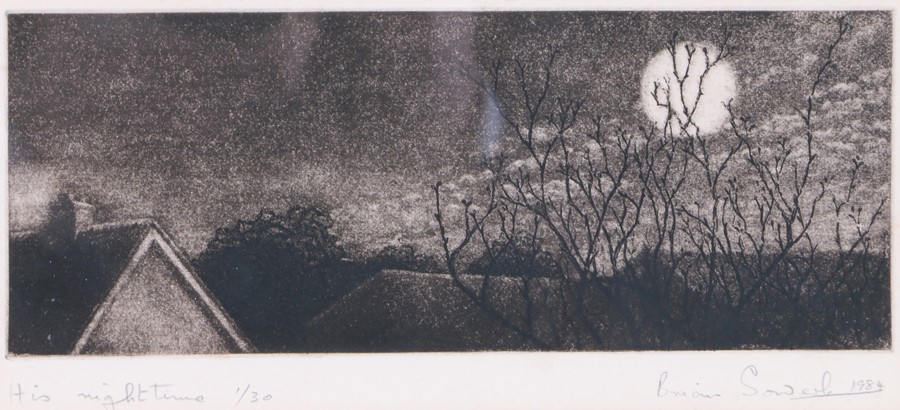 Brian Holgate Sowerby (20th Century British) four prints, "His night time" 1/30, "His chimney" 5/50, - Image 3 of 5