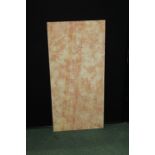 Pink veined marble table top, 43cm x 92cm