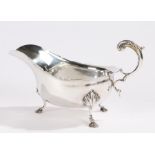 Edward VII silver sauceboat, Sheffield 1901, maker James Charles Jay, with acanthus leaf capped