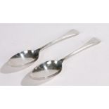 Pair of Victorian silver dessert spoons, Sheffield 1898, maker Cooper Brothers, 3.5oz