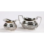 Edward VIII silver milk jug and sugar bowl, Birmingham 1901, maker Robert Pringle & Sons, with