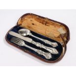 Victorian silver christening set, Sheffield 1859, maker Henry Wilkinson & Co, consisting of knife,