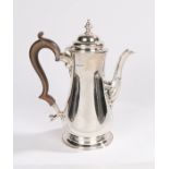 George V silver coffee pot, Sheffield 1910, maker Henry Stratford Ltd, with stepped cover,