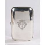 Victorian silver cigar case, Birmingham 1898, maker Joseph Gloster, the exterior monogrammed TD,