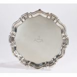 Edward VII silver salver, London 1907, maker Joseph Heming & Co, the central field with crest