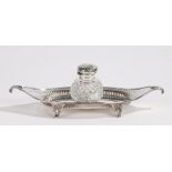 Victorian silver desk stand, Sheffield 1886, maker Thomas Bradbury & Sons (Thomas Bradbury III &