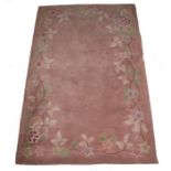 Chinese style carpet, the pink ground with floral decoration, 120cm x 178cm