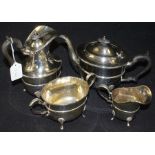 Mappin & Webb silver plated four piece tea and coffee set, consisting of teapot, coffee pot, milk