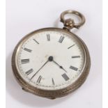 Silver open face pocket watch