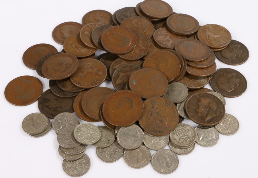 Collection of Victorian and later pennies and three penny pieces (qty)