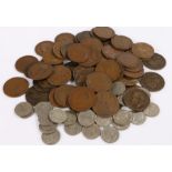 Collection of Victorian and later pennies and three penny pieces (qty)