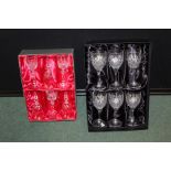 Set of six Royal Doulton crystal wine glasses, housed in a presentation box, set of six Bohemia