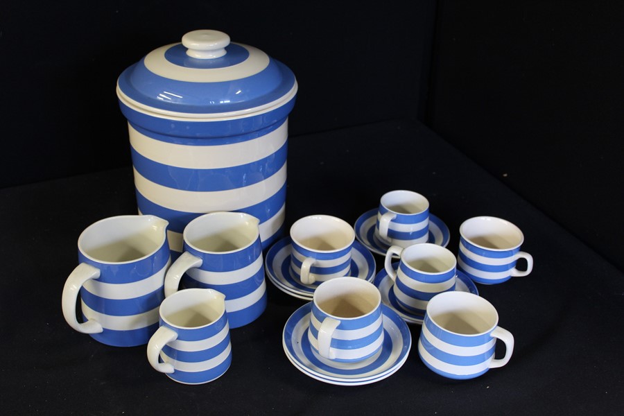 Collection of T.G Green and similar Cornish ware, to include bread crock, three graduated jugs,