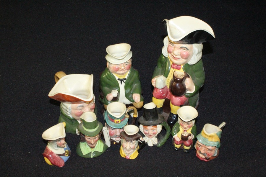Collection of ten Sylac character and Toby jugs (10)