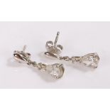 Pair of 9 carat gold cubic zirconia set earrings