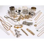 Costume jewellery, to include chains, and bangles, (qty)