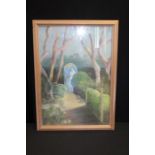 Ena Morris, 'Distant Light', pastel, housed in a light oak glazed frame, the pastel 37.5cm x 54.5cm