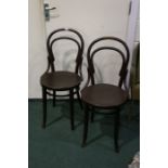 Pair of Thonet bentwood single chairs, with solid bases, (2)