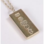 Silver ingot, with chain