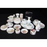 A collection of decorative ceramics, candlestick, vases, dishes, jars, etc, by Copeland,