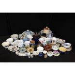 A quantity of ceramics, plates, dishes, mugs, ornaments, etc, (Qty)