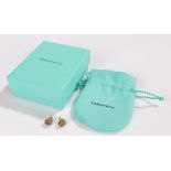 Pair of silver Tiffany & Co silver earrings, boxed and cloth bag included