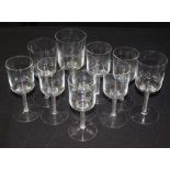 Wine glasses, to include a set of seven air twist examples, a pair and a larger example, (10)