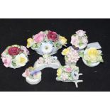 Collection of China bouquets by makers Royal Doulton and Aynsley, (8)