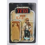 Kenner Prune Face, Star Wars, Return of the Jedi, upon a 79 unpunched card back